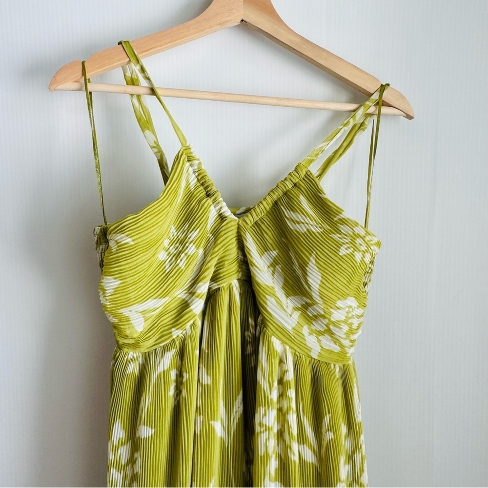 Sincerely Jules lime green tropical floral pattern maxi dress size small - Picture 2 of 9